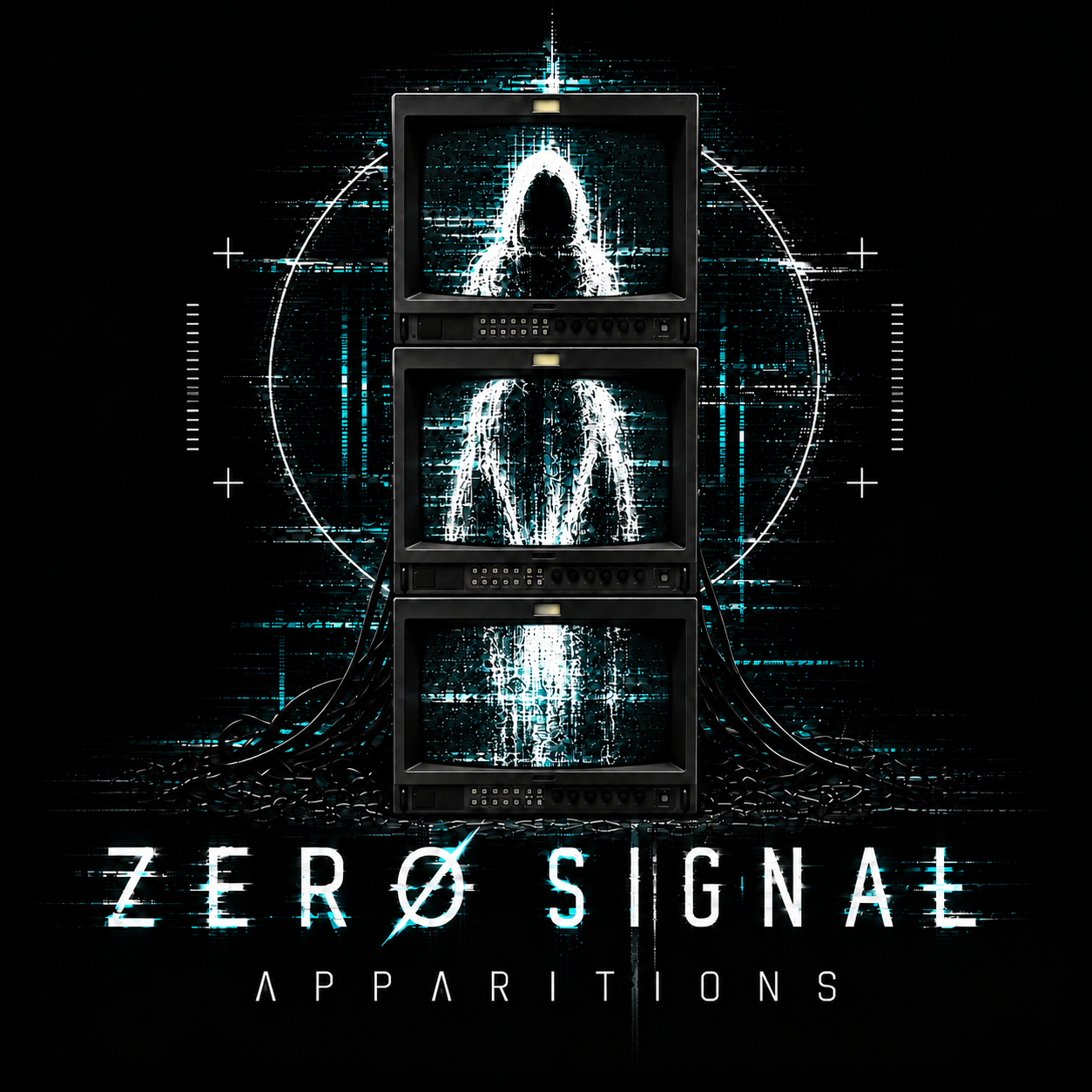 Zero Signal Apparitions — a spectral entity inside three stacked CRT televisions